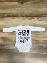 Peace Out NICU White Bodysuit sz Preemie