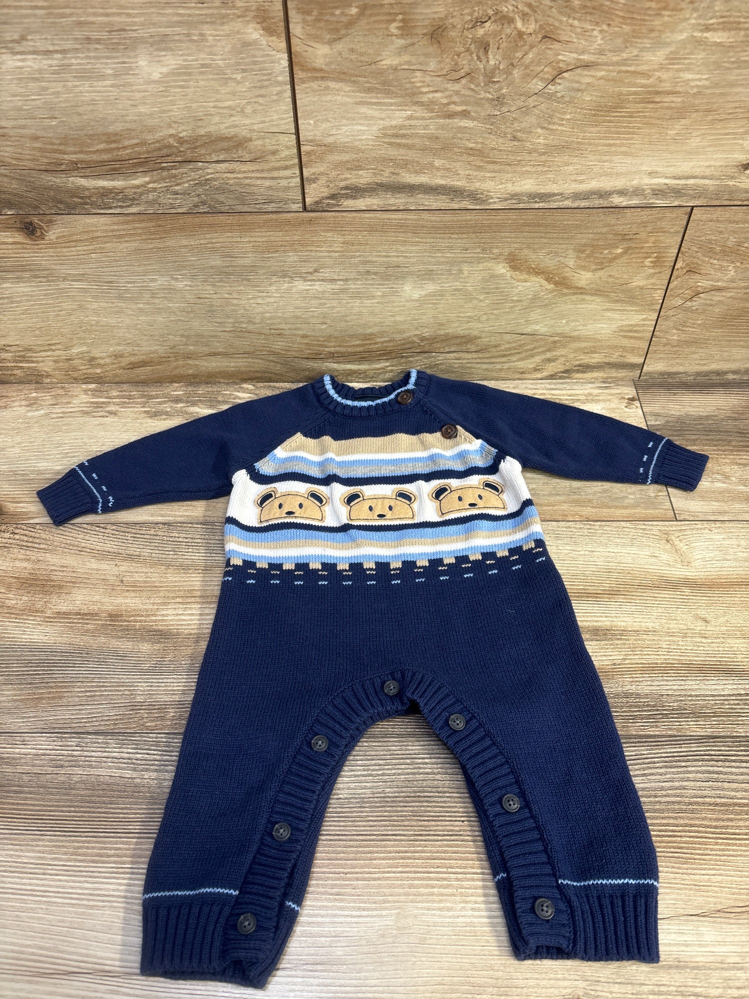 Izod Sweater Knit Coverall Navy sz 3/6m