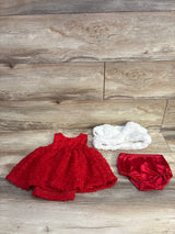 Cat & Jack 3pc Dress Set Red sz 6-9m