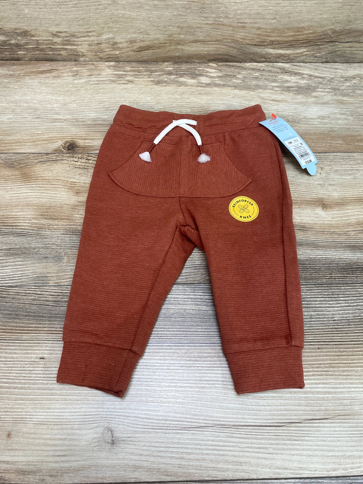 NEW Cat & Jack Ottoman Knit Joggers Fiery Brown sz 12m