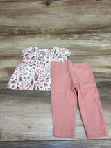 Just One You 2pc Floral Top & Leggings Set White sz 6m