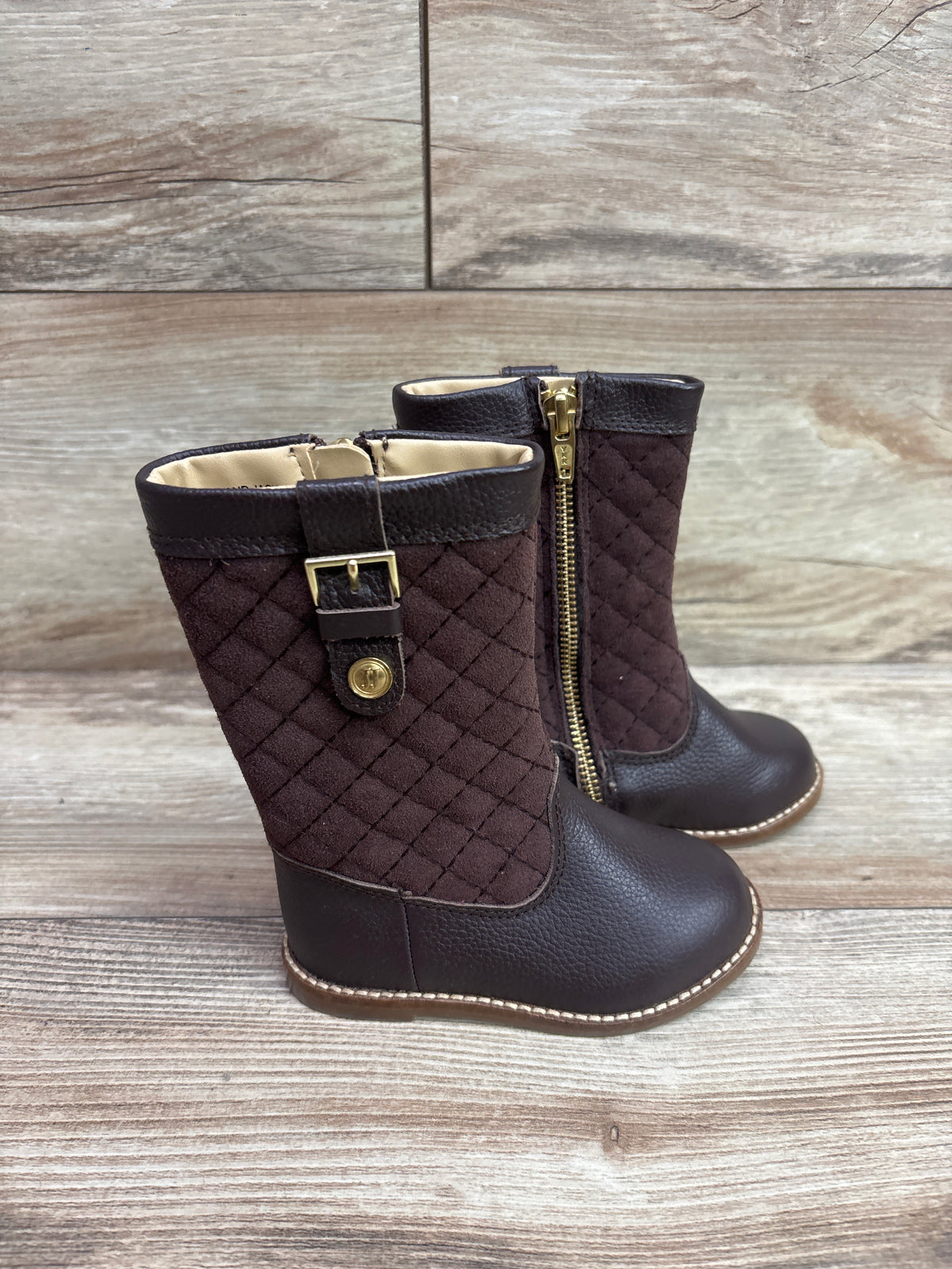 Janie & Jack Quilted Riding Boots Brown sz 6c