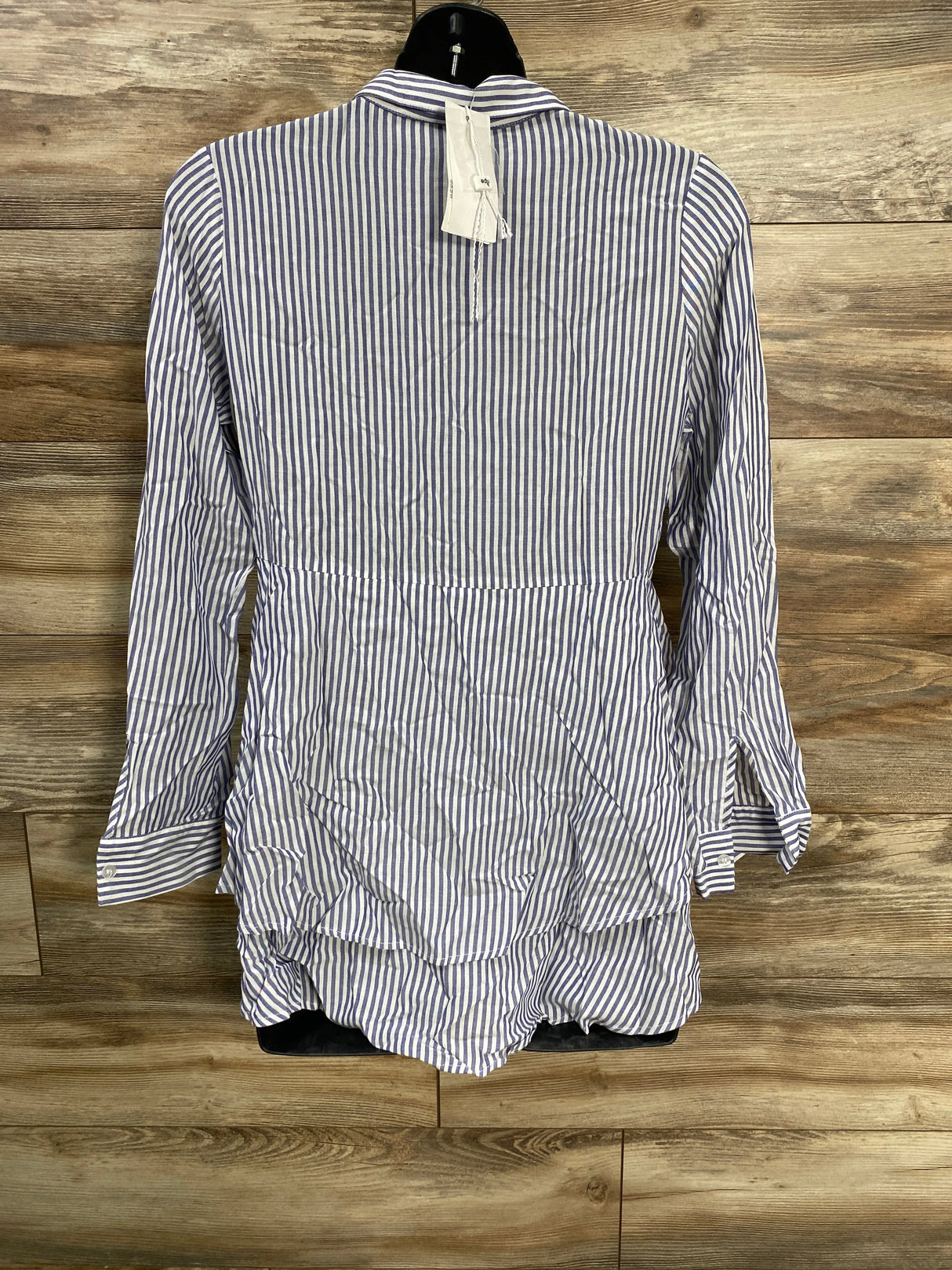 NEW Ripe Blue and White Stripe Layered Peplum Nursing Shirt sz Small