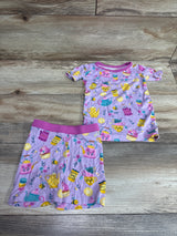 Little Sleepies Tea Party 2pc Bamboo Pajama Set Lilac sz 18-24m