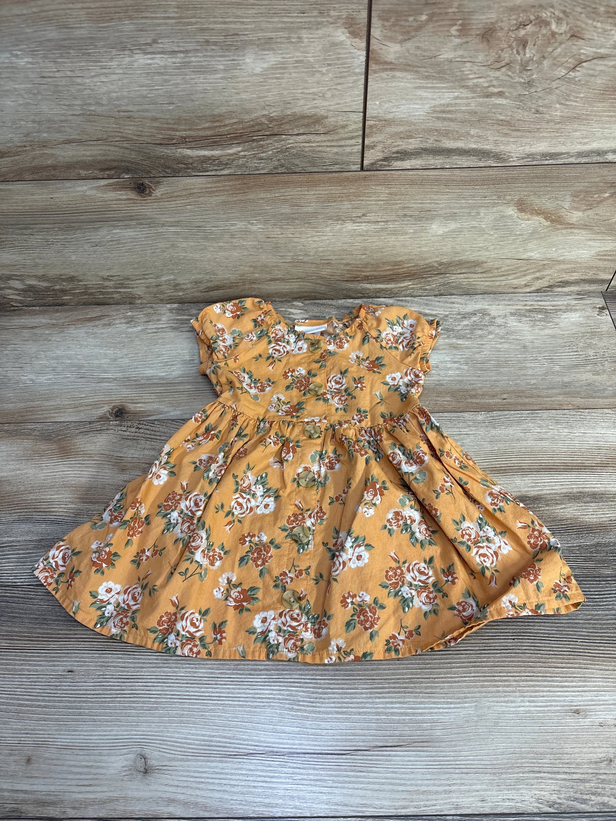 Little Lass Floral Dress Orange sz 18m - Me n Mommy To Be