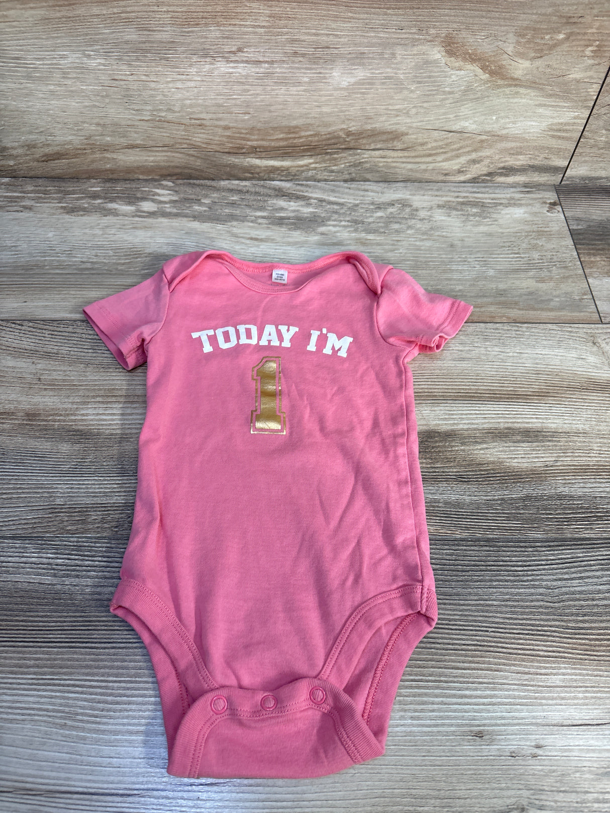 Okie Dokie Today I'm 1 Bodysuit Pink sz 12m