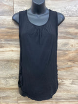 Sleeveless Ruched Maternity Nursing Tank Black sz Small