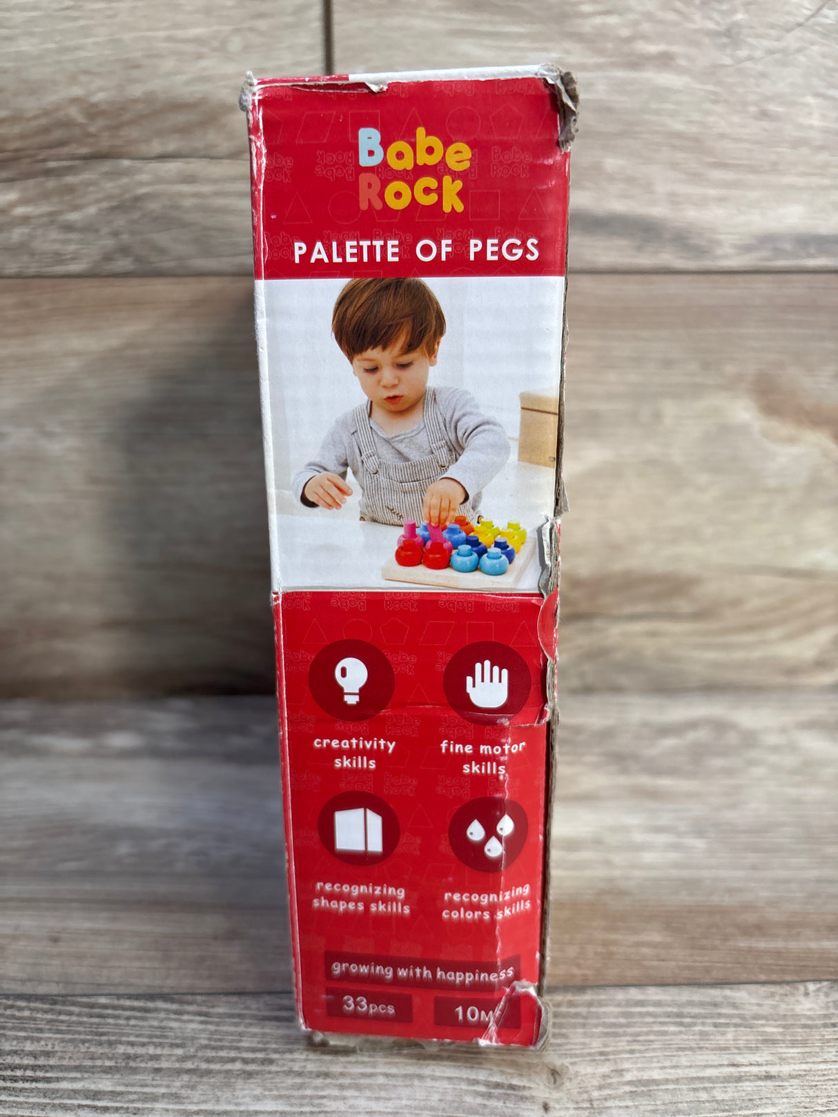 Babe Rock Palette of Pegs 33pc Wooden Stacking Rings