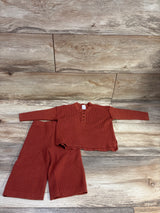 Modern Moments 2pc Waffle Knit Henley Shirt & Pants Set Rust sz 12m