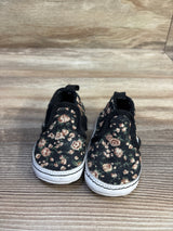 Vans Slip On V Crib Shoes Floral Black sz 4c
