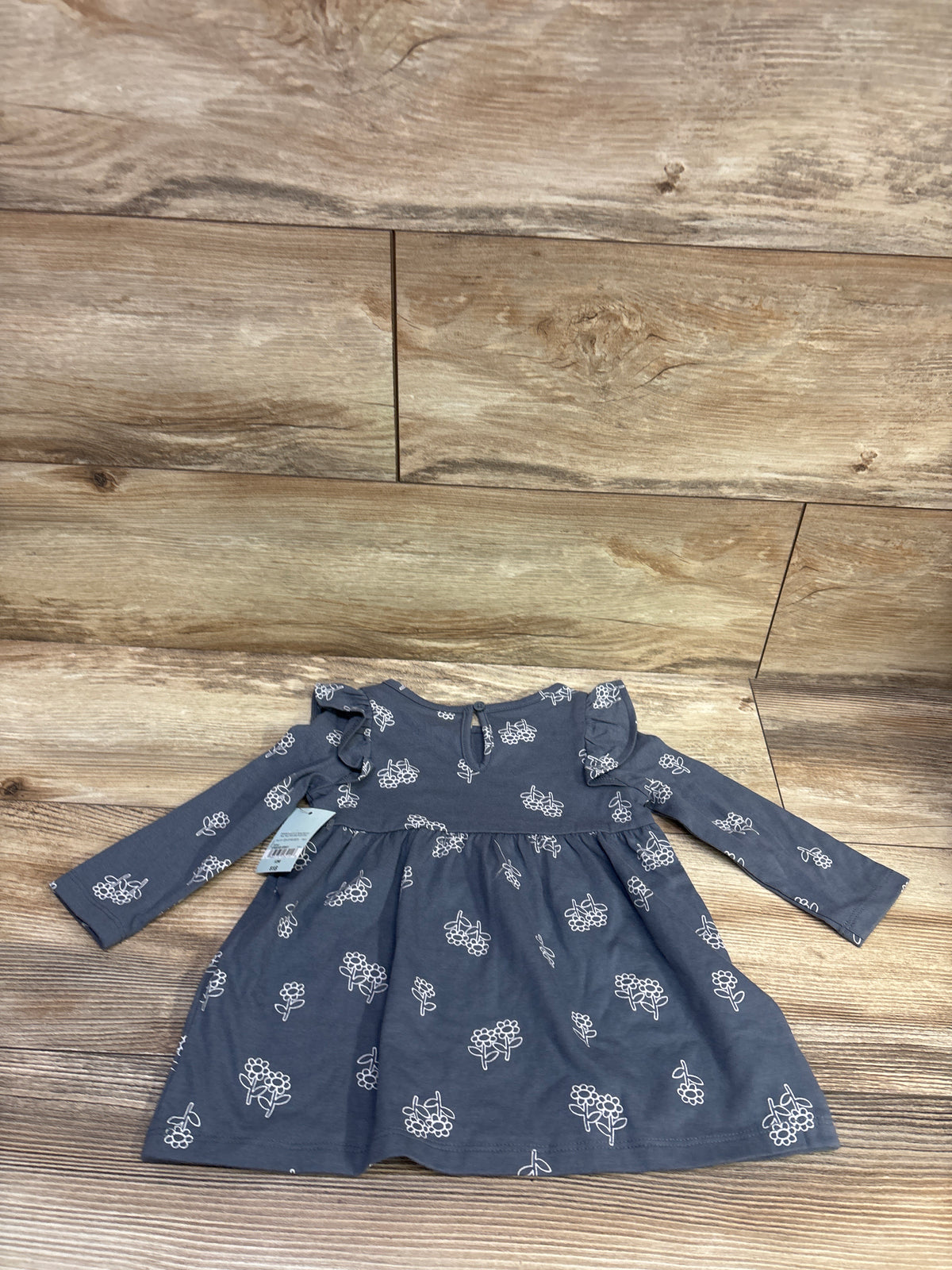 NEW Okie Dokie Long Sleeve Dress Grey sz 12m