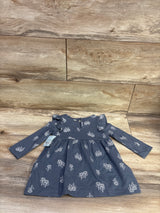 NEW Okie Dokie Long Sleeve Dress Grey sz 12m