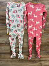 NEW Just One You 2pk Sleepers Snail & Unicorn Print sz 5T