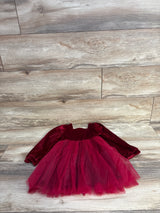 Smocked Velvet Tulle Dress Red sz 2-3T