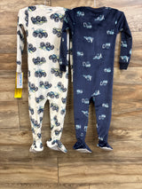 NEW Just One You 2pk Blanket Sleepers White/Navy sz 2T