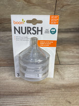 NEW Boon NURSH Silicone Bottle Nipples - Fast Flow - 3pk 6m+
