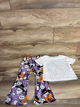 NWOT 2pc Heart Halloween Shirt & Bottoms Set White sz 4T