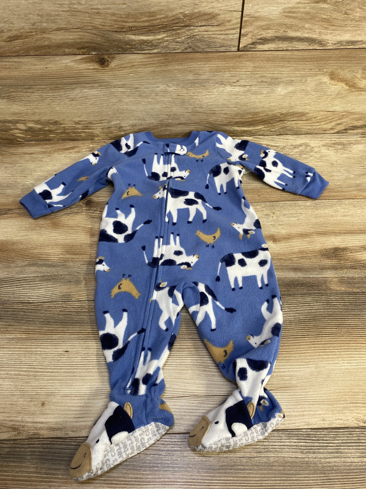 Carter's Cow Print Blanket Sleeper Blue sz 9m