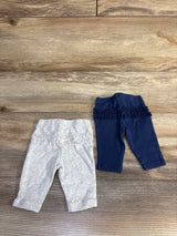 Carter's 2pk Ruffle Pants Grey/Navy sz Newborn