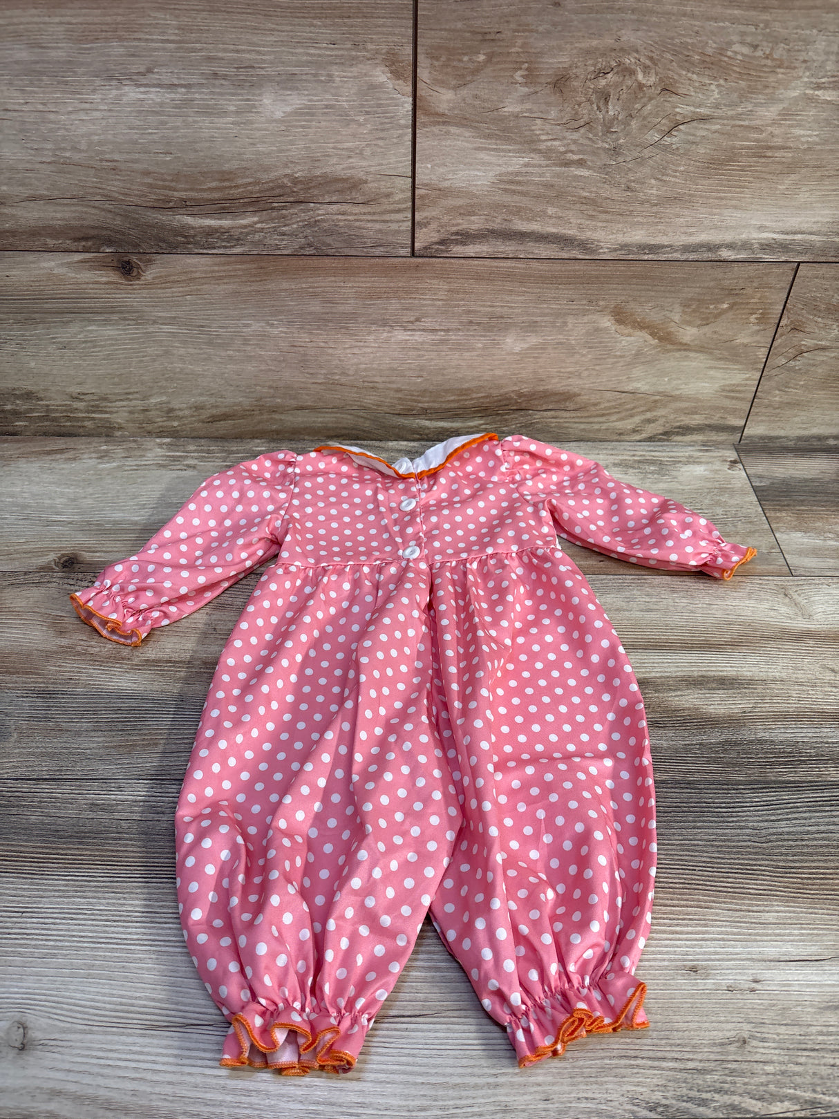 Marie Nicole Pumpkin Polka Dot Romper Pink sz 3-6m