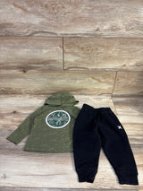 Hurley 2pc Hooded Shirt & Joggers Set Green sz 12m