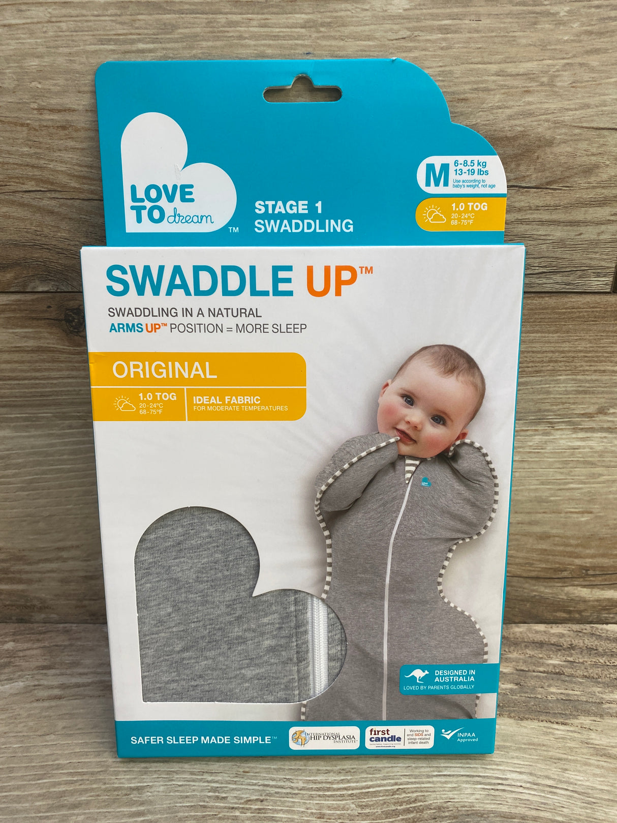 NEW Love To Dream Swaddle Up Original Gray sz 3-6m