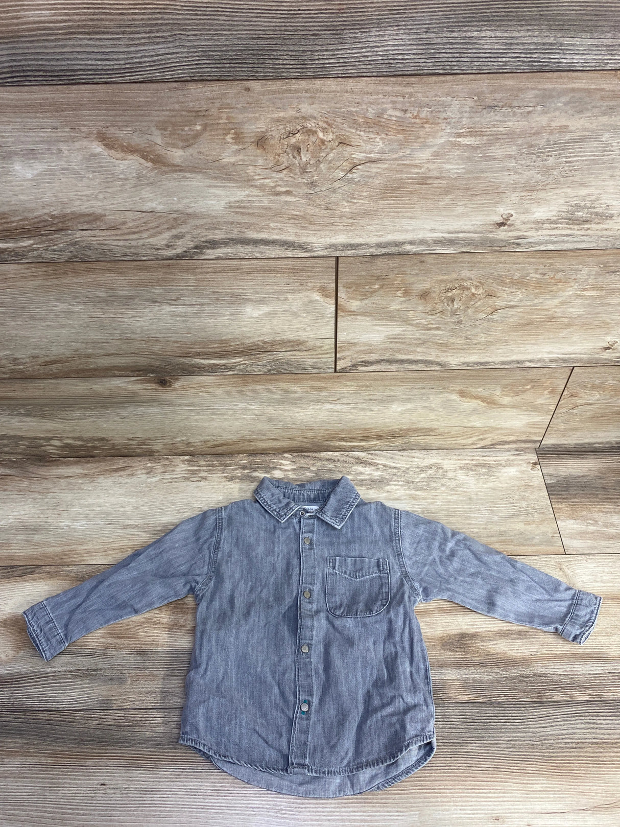 Zara Denim Button Up Shirt Grey sz 18-24m