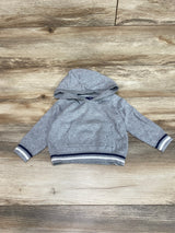 Janie & Jack Stripe Cuff Hooded Sweater Grey sz 6-12m