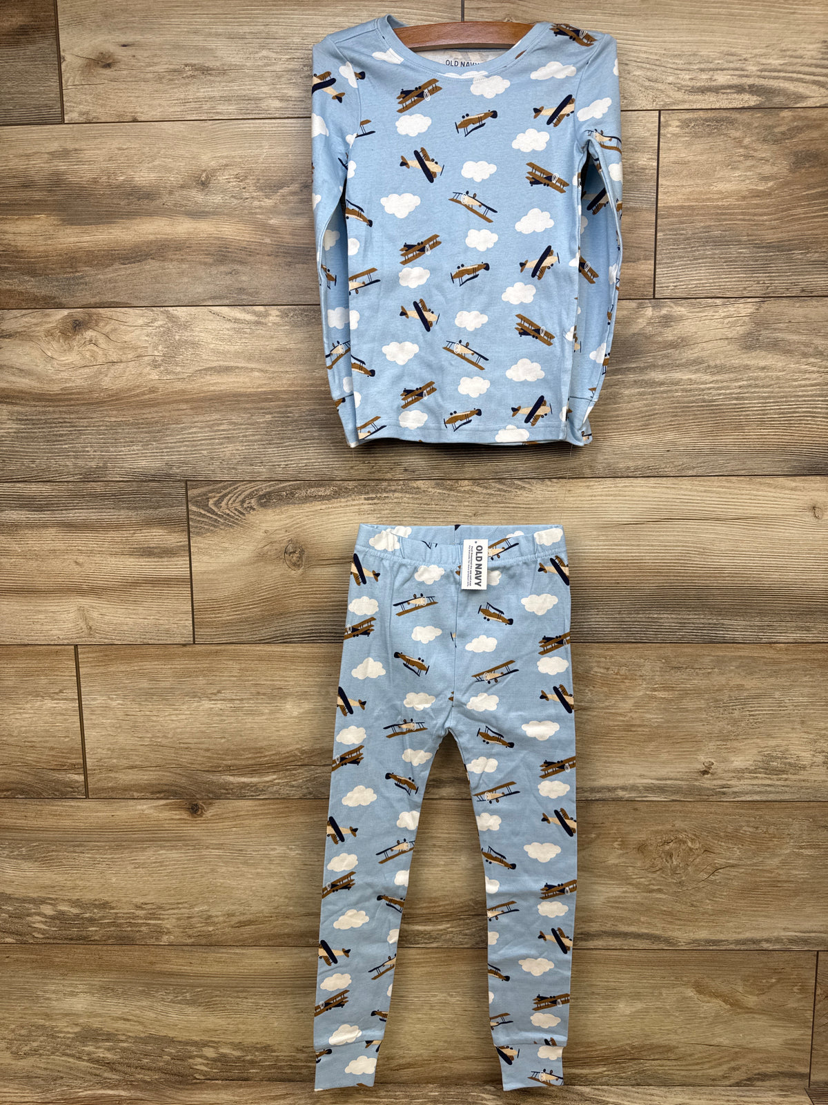 NEW Old Navy 2pc Plane Pajama Set Blue sz 5T