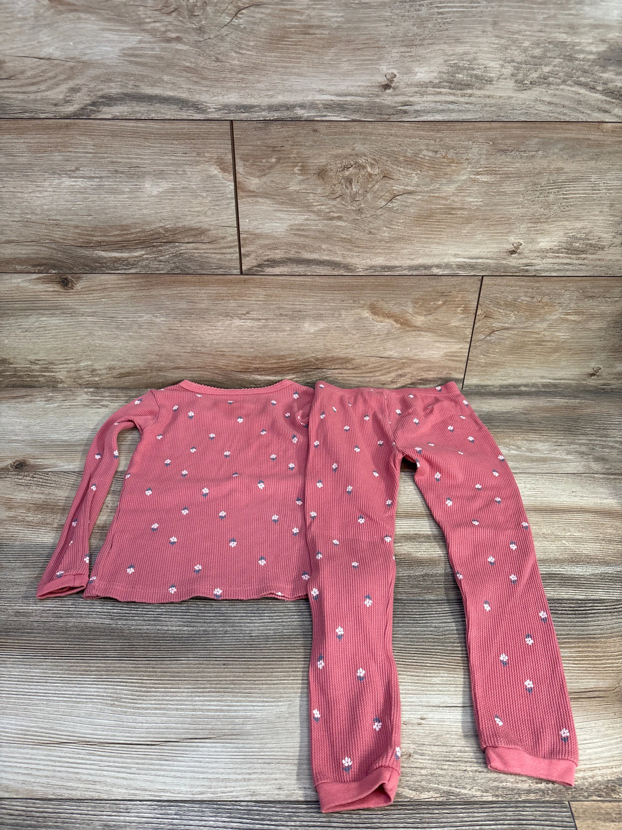 Just One You 2pc Waffle Knit Pajama Set Pink sz 4T