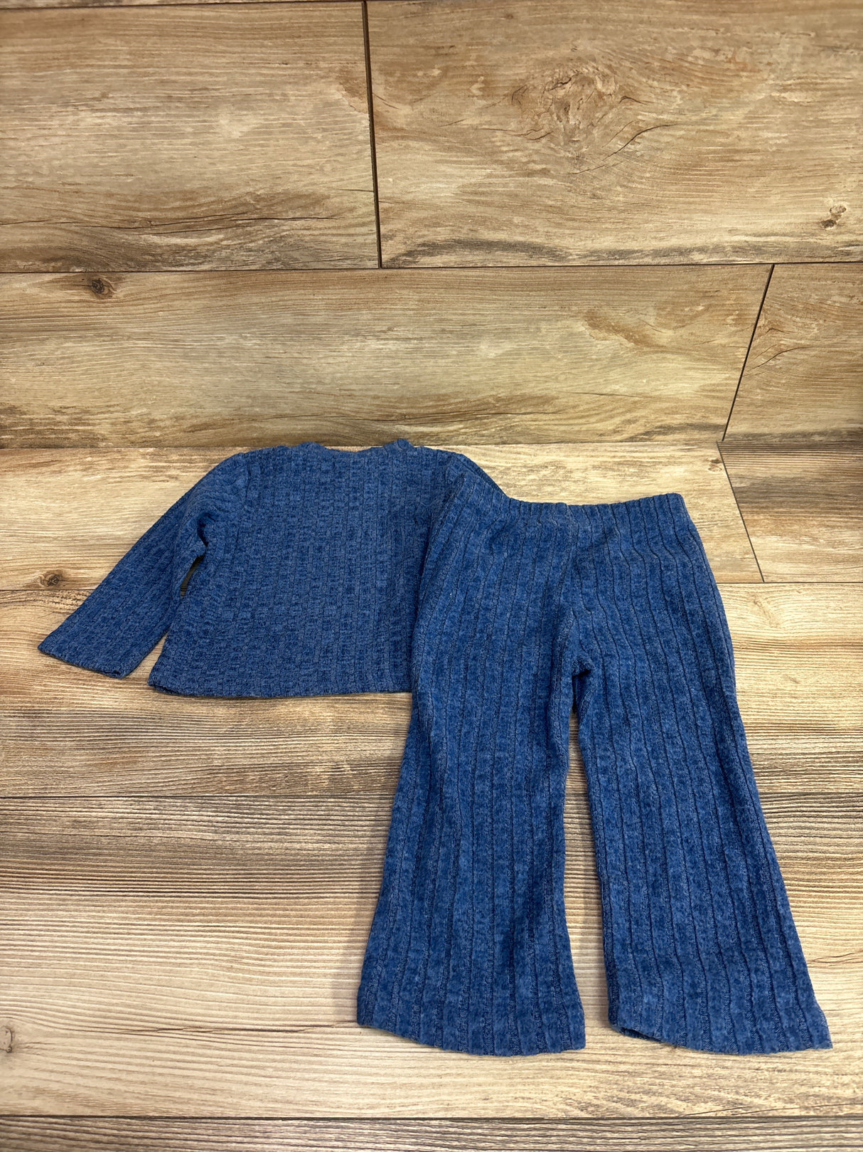 Old Navy 2pc Fuzzy Knit Shirt & Pants Set Blue sz 9-12m