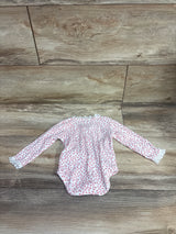 French Connection Long Sleeve Lace Trim Bodysuit White sz 0/3m