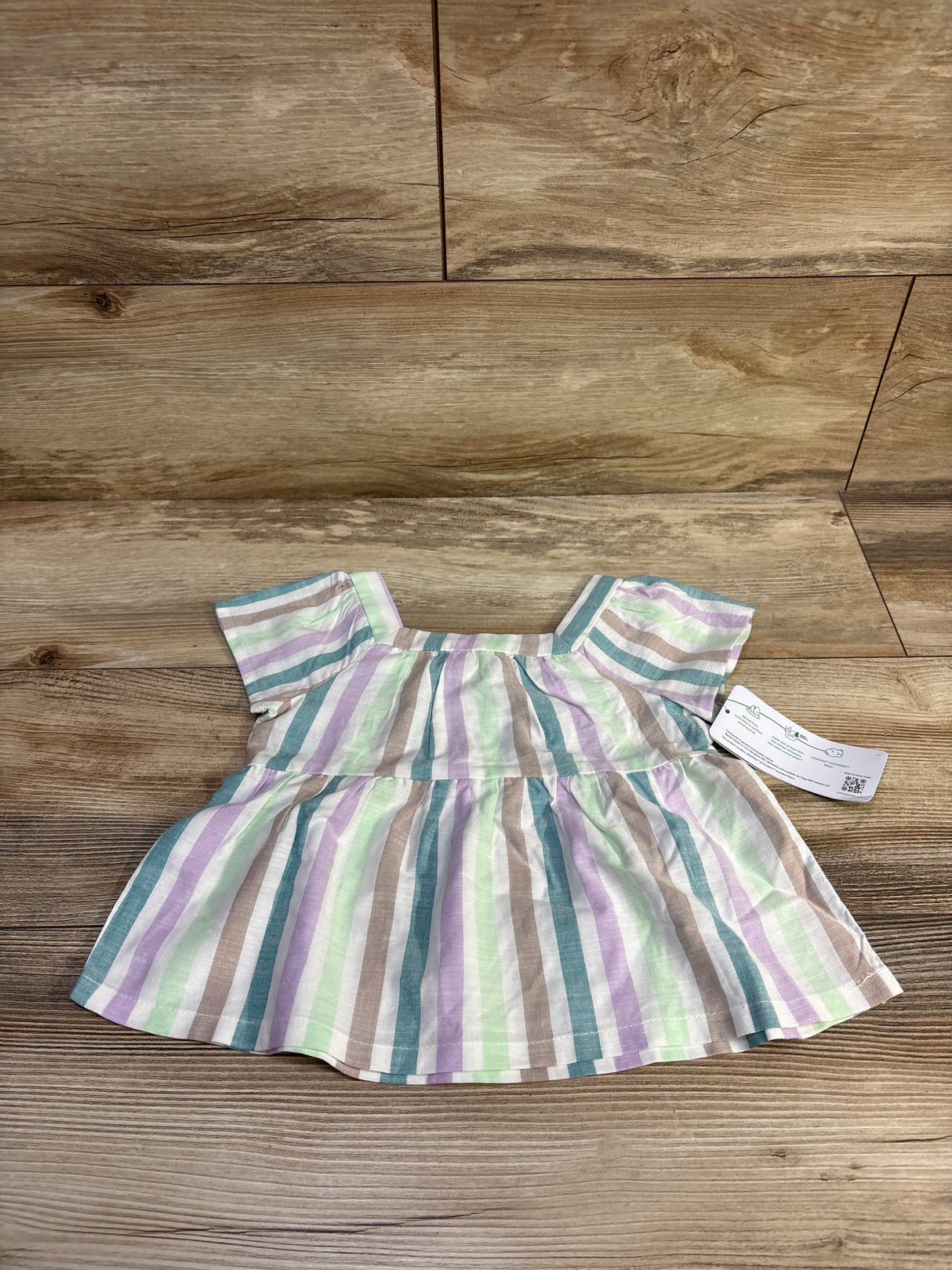 NEW Carter's Striped Viscose Peplum Top White sz 2T