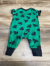 Cat & Jack Shamrock Henley Romper Green sz 3-6m