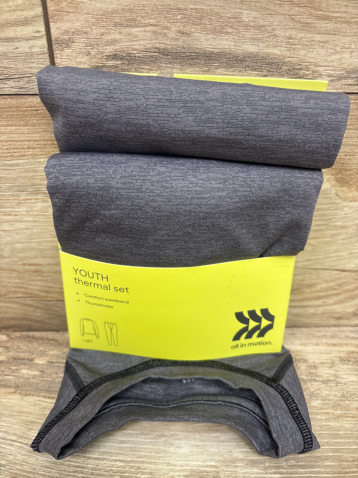 NEW All In Motion 2pc Youth Thermal Set Grey sz S (6-7)