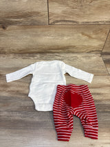 Carter's 2pc My First Valentines Day Bodysuit & Bottoms Set White sz Newborn