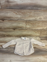 H&M Striped Button-Up Long Sleeve Shirt Tan sz 2T