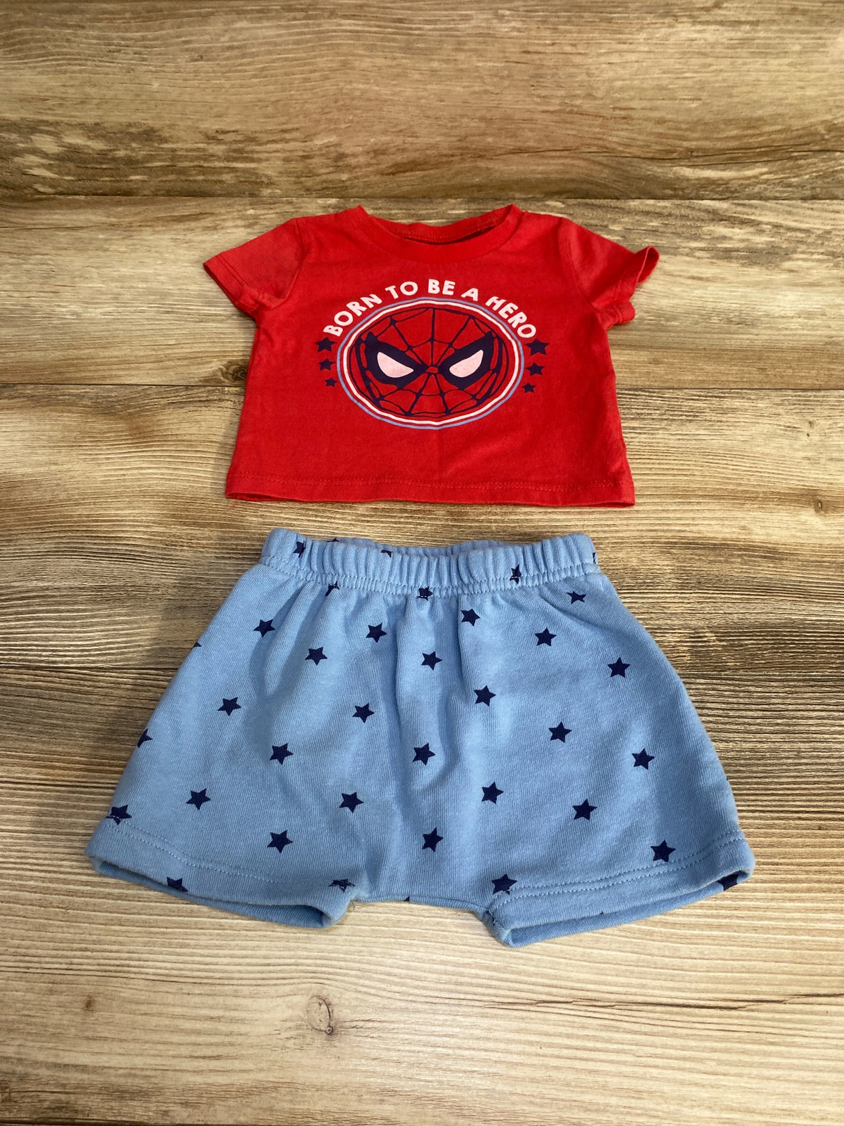 Marvel 2pc Spiderman Shirt & Shorts Red sz 0-3m