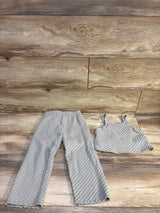 Rylee + Cru 2pc Pointelle Knit Tank Top & Pants Set Grey sz 4-5T