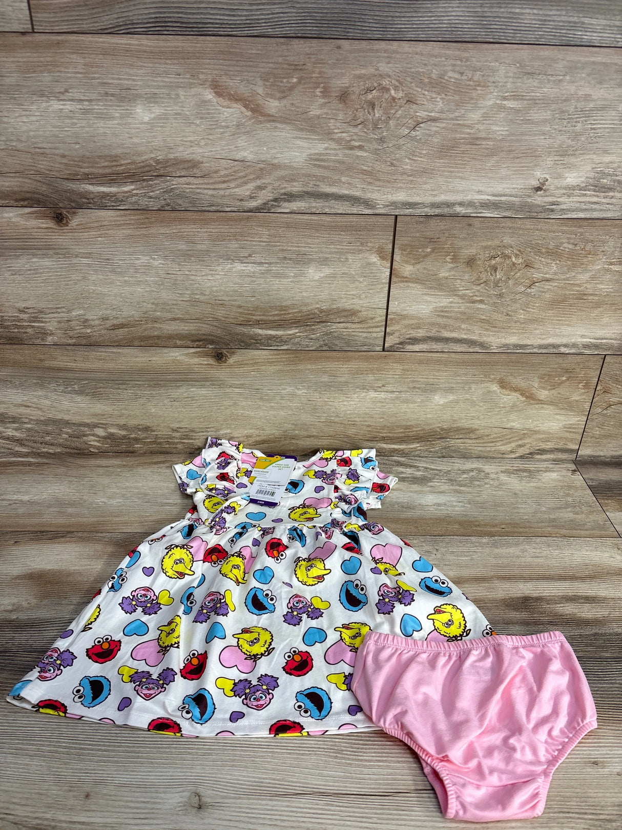 NEW Sesame Street Dress & Bloomers Set White sz 24m