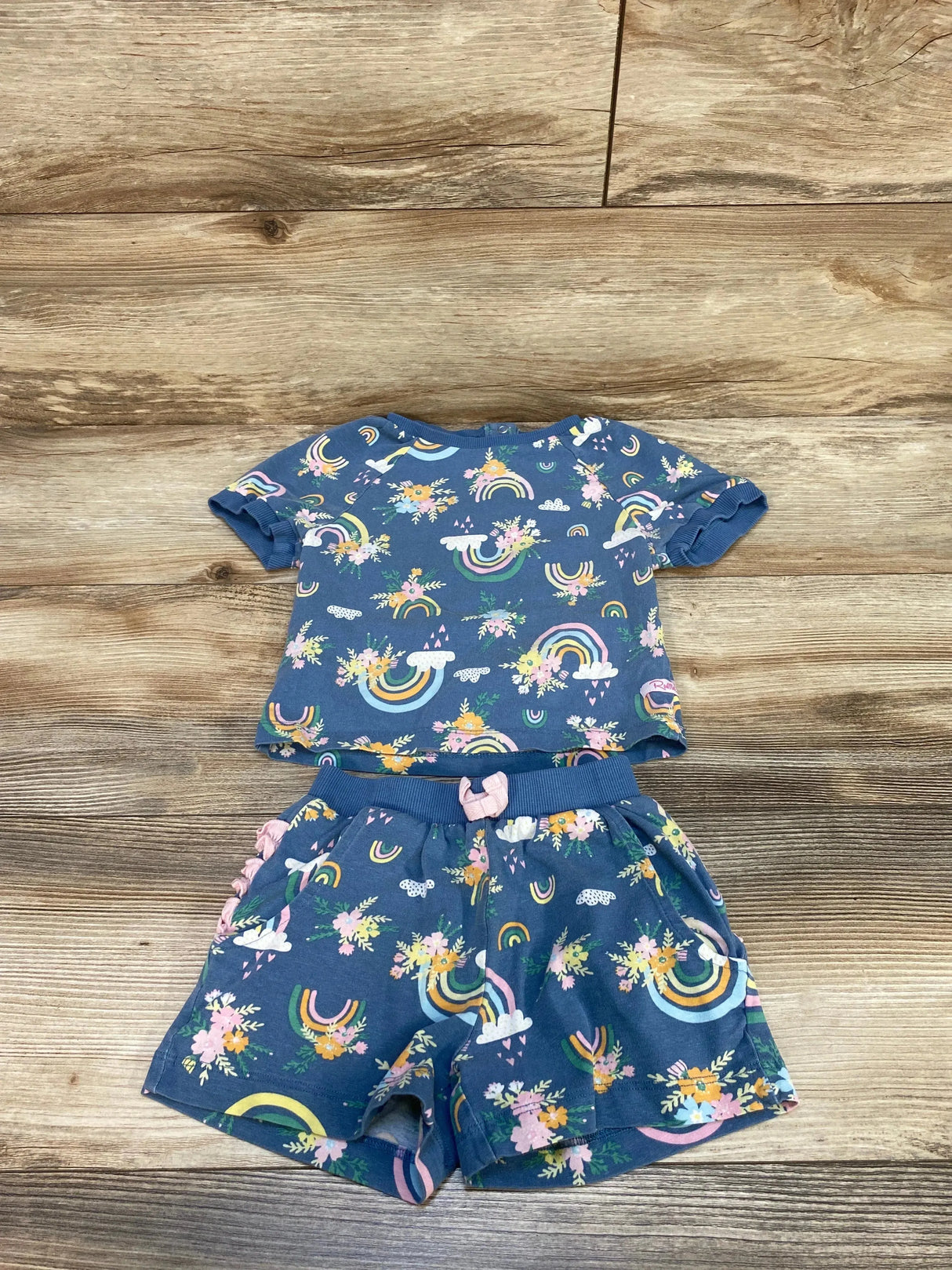 Ruffle Butts Rainbow Short Sleeve Play Set sz 2T