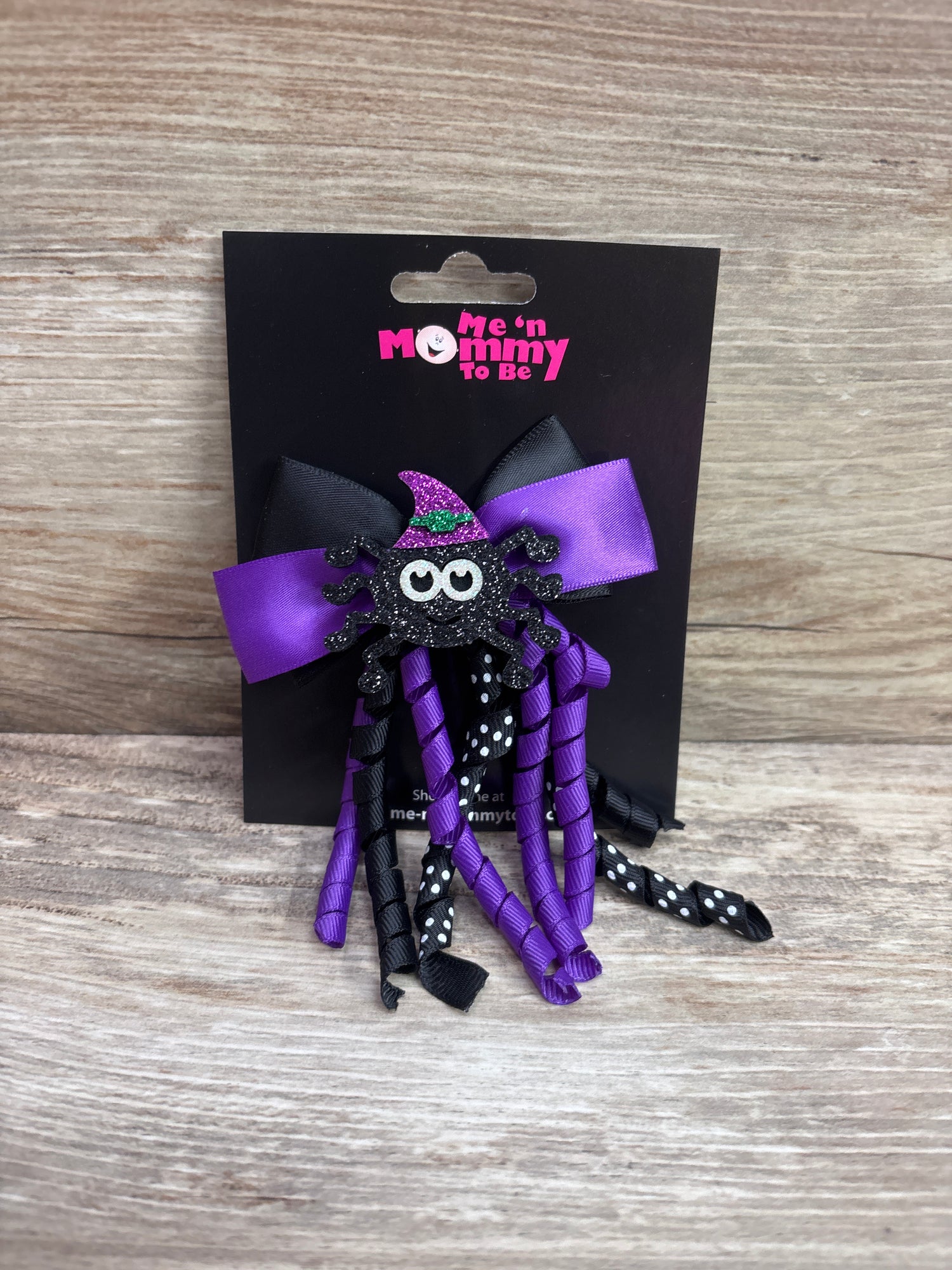 NEW Spider Applique Ribbon Hair Bow
