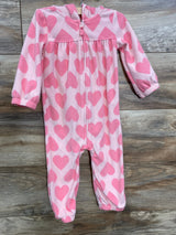 Carter's Heart Hooded Coverall Pink sz 18m
