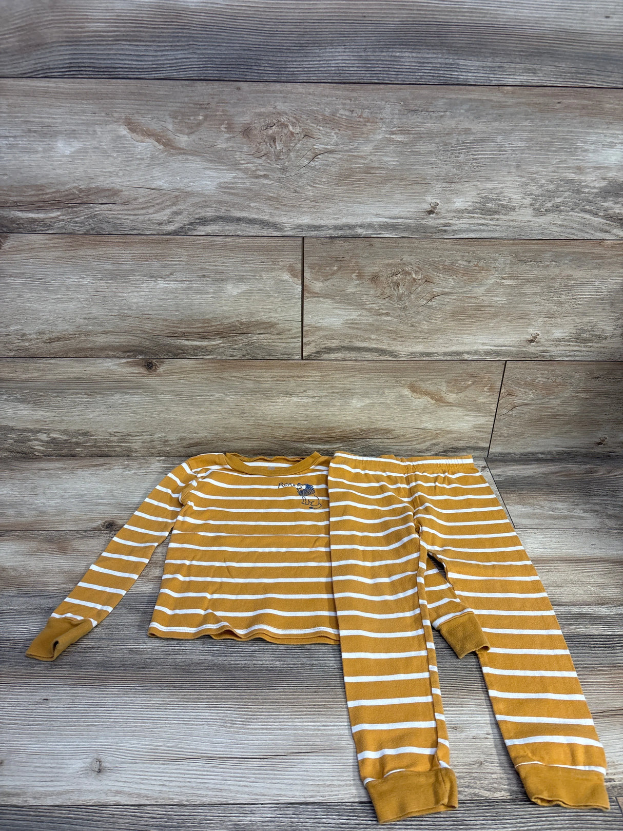 Just One You 2pc Roar Striped Pajama Set Yellow sz 5T