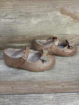 Self Esteem Lil Atavia Glitter Special Occasion Flats Rose Gold sz 6c - Me n Mommy To Be