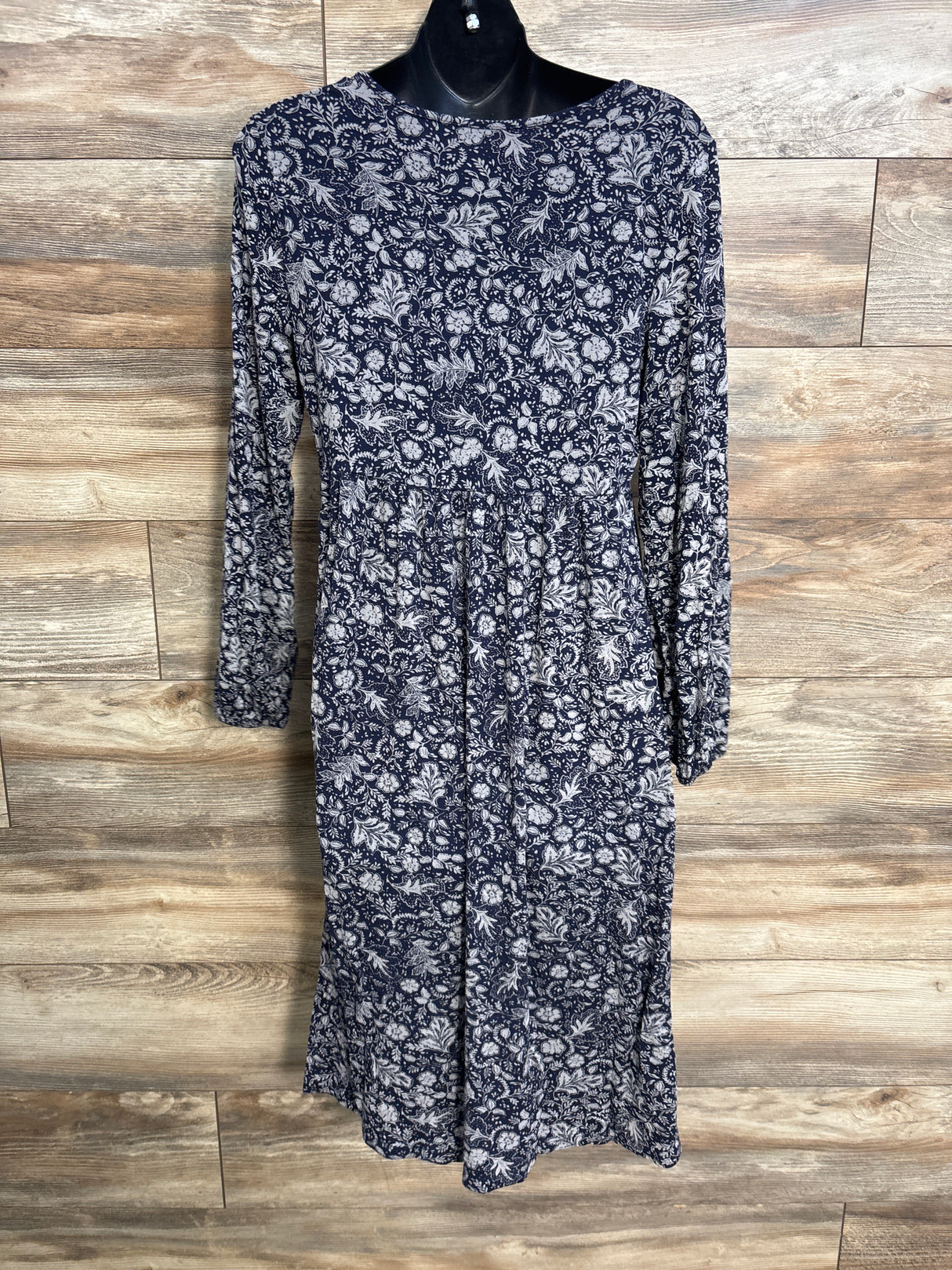 Isabel Maternity Floral Long Sleeve Dress Navy sz Medium