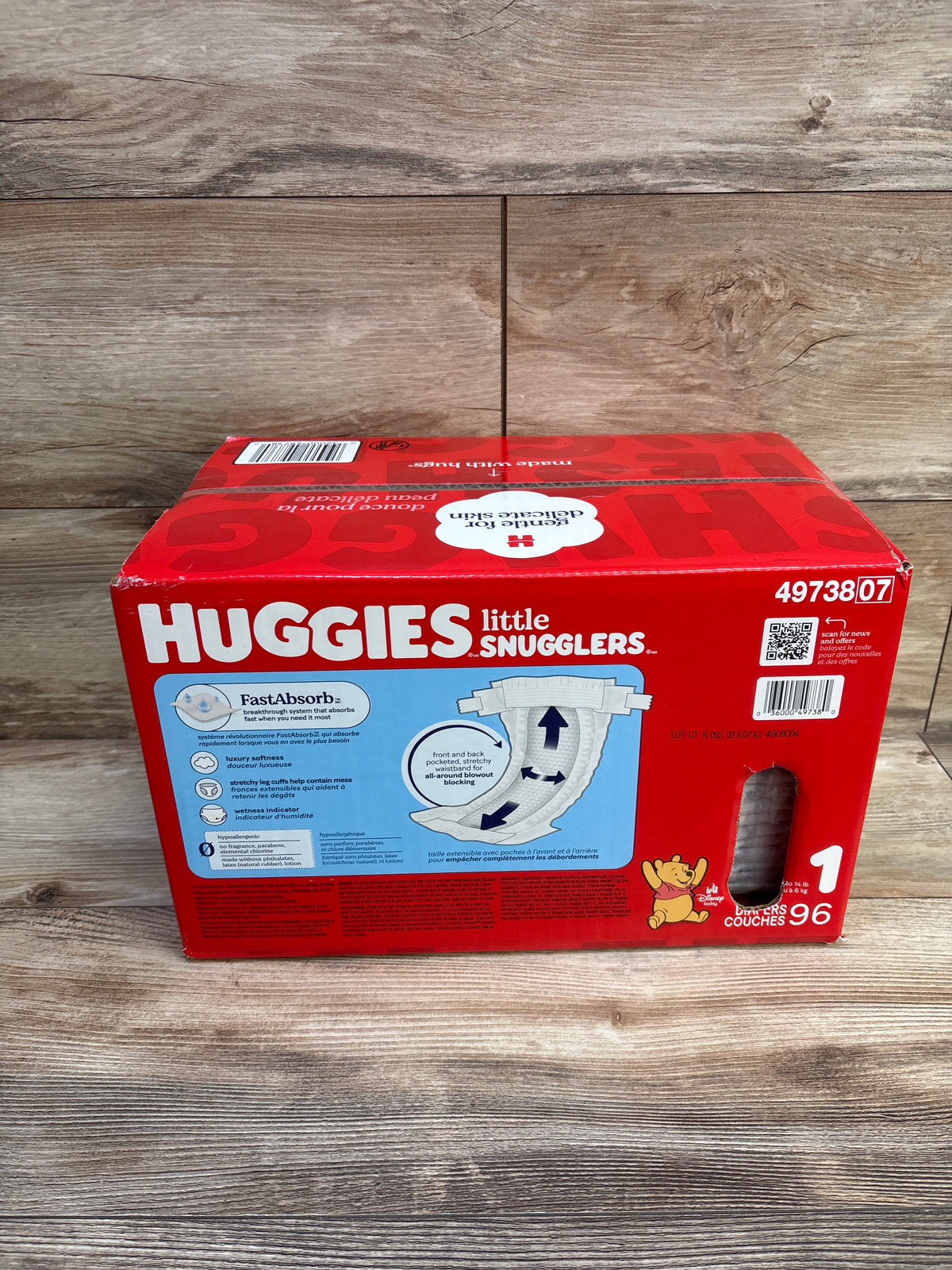 NEW Huggies Little Snugglers Diapers Size 1 96ct.