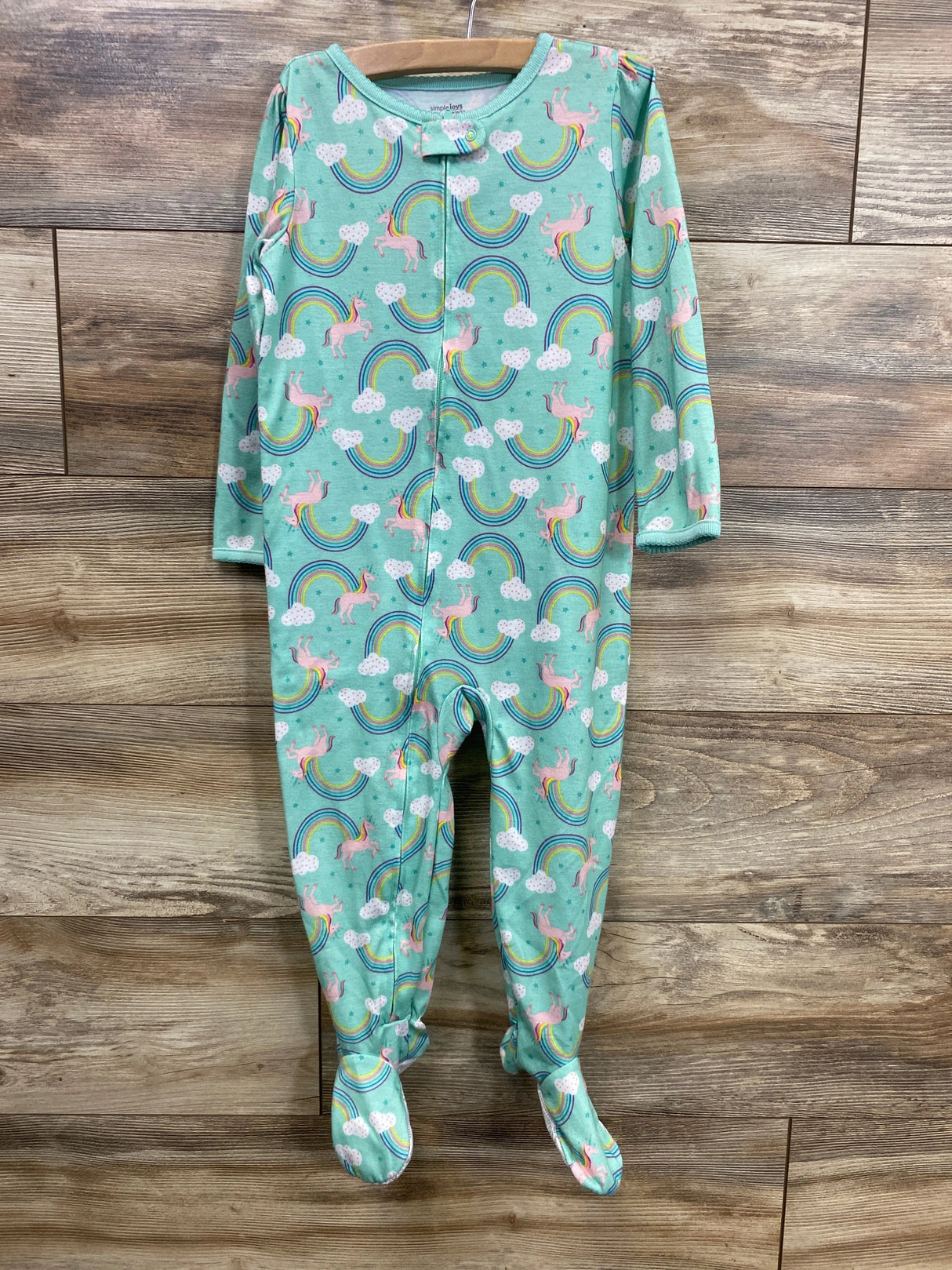 Simple Joys Rainbow Unicorn Sleeper Mint sz 3T