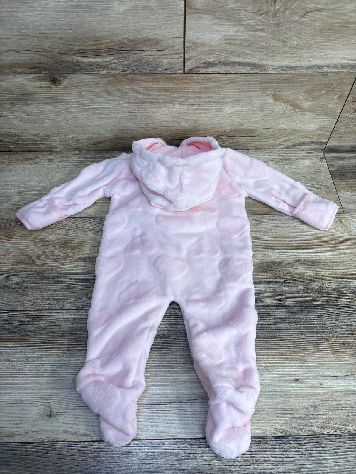 Little Beginnings Heart Print Plush Bunting Pink sz 0-3m