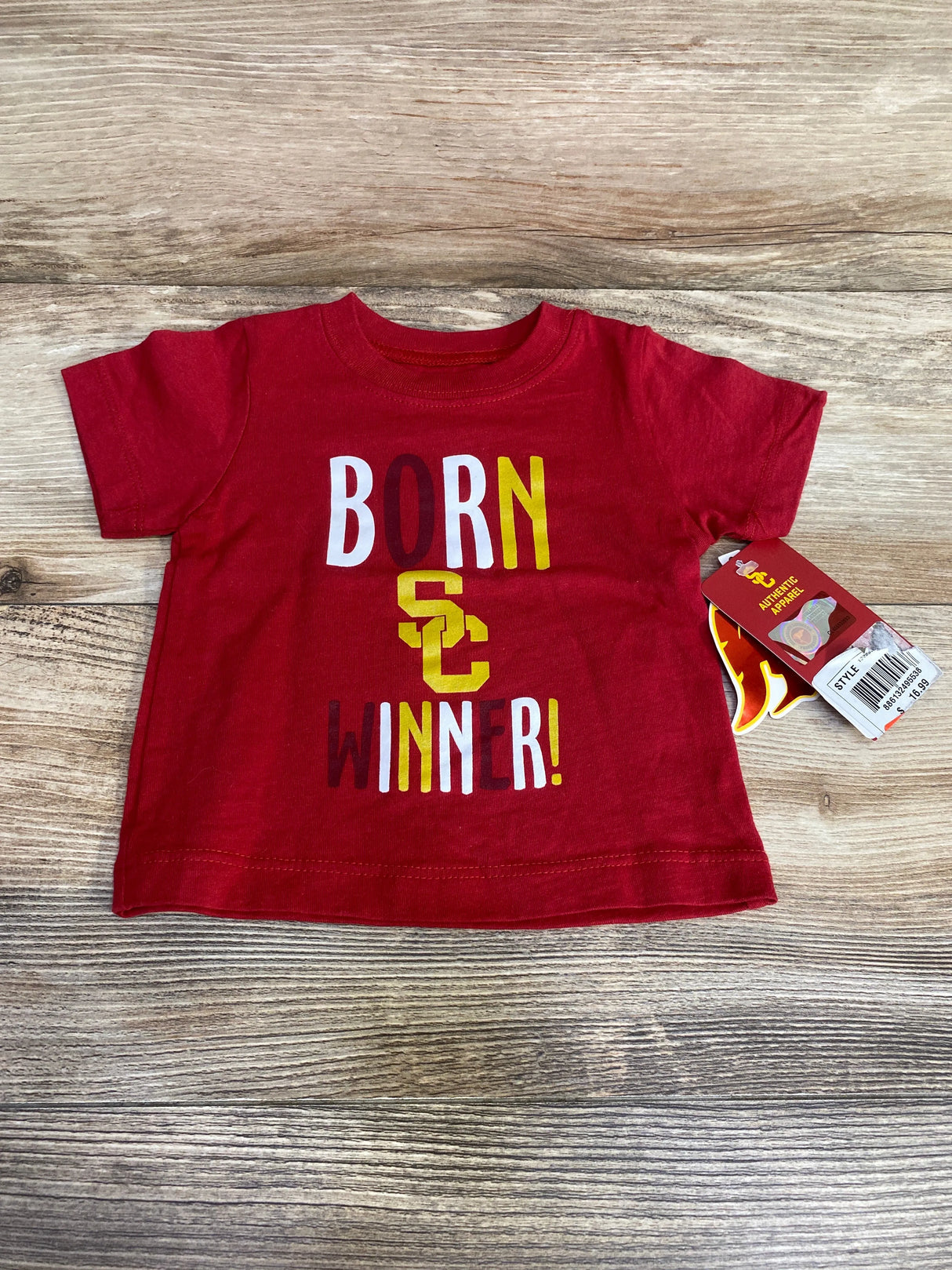 NEW Authentic Apparel Born Winner! Shirt Red sz 6m - Me n Mommy To Be